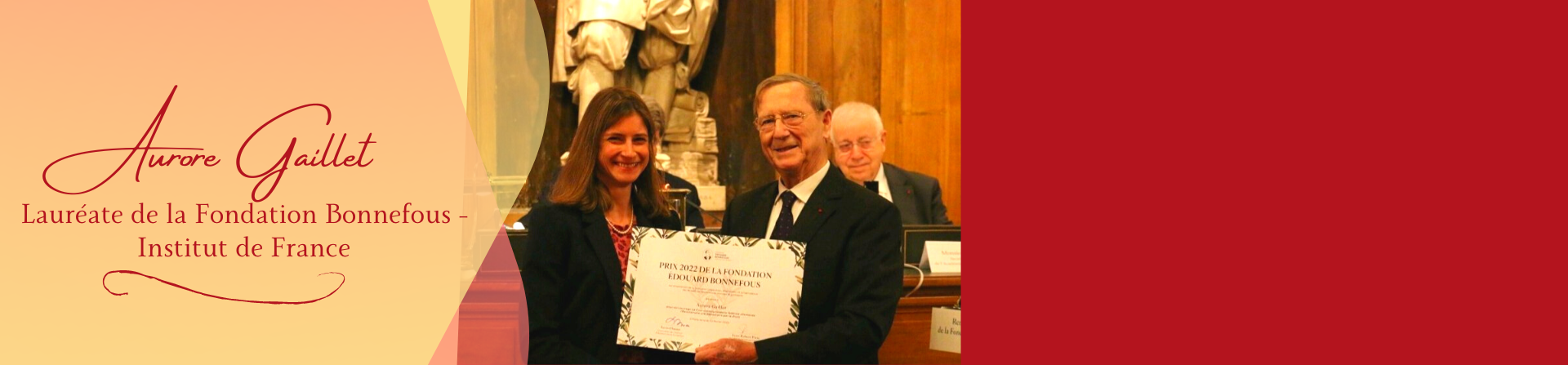 Aurore Gaillet, lauréate du Prix 2022 de la Fondation Bonnefous - Institut de France