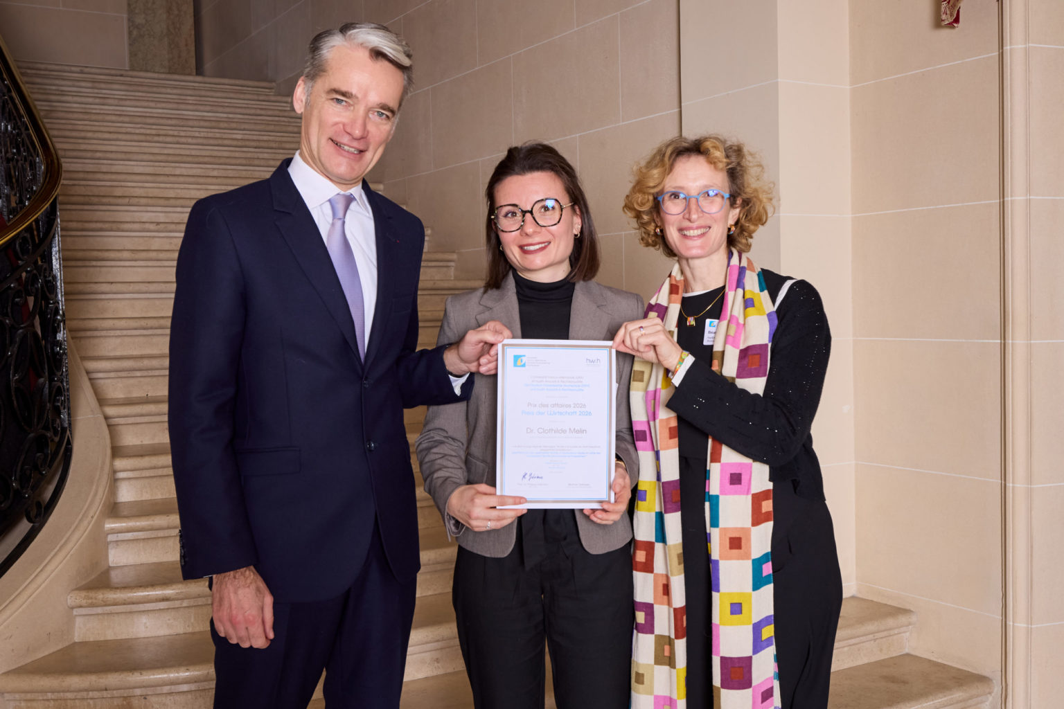 d.g.à.d.: Philippe Gréciano, Président de l’UFA, Clothilde Melin et Béatrice Deshayes, hw&h Avocats & Rechtsanwälte (© Andreas B. Krueger/DFH-UFA)